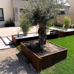 jardiniere acier corten